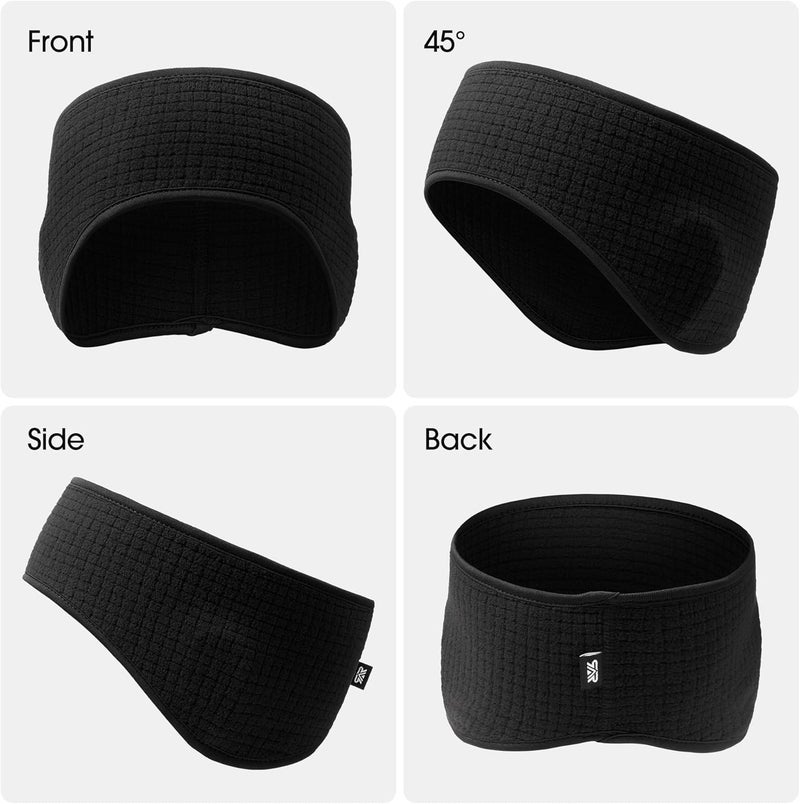 Long Long 2 Pack Winter Ear Warmers for Women Men | Moisture Wicking Fleece Earmuff Headbands-Cold Weather Running Ski Cycling - Image 3